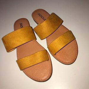Soda Mustard Sandals